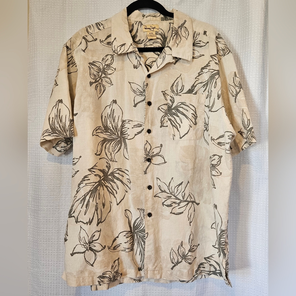 Panama Jack Tan and Black Floral Shirt